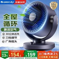 格力(GREE) 空气循环扇台式风扇家用电风扇上下左右摇头小风扇风宝电扇涡轮换气扇循环对流风扇FXT-1505g3