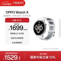 OPPO Watch X 冰川岩灰【国家补贴】全智能手表运动健康手表男女eSIM电话手表送礼oppo手表京东自营