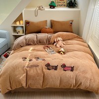 AIDLIA类加厚牛奶绒四件套冬天保暖牛奶绒床单被套被罩床上用品 小短腿 1.5/1.8m床 床单款 （被套200*230cm）