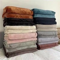 朴顿庄园秋冬双面绒毛毯加厚保暖法兰绒毛毯披肩毯午睡毯珊瑚绒毯 深色随机(适合男生) 70cm*100cm(宠物毯）