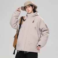 真维斯户外运动秋季新款时尚青少年情侣夹克外套装 卡其 L