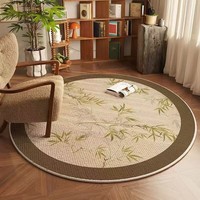 朴顿庄园中式客厅卧室古风水晶绒阳台地毯沙发转椅茶几圆形复古地垫 浮生踟蹰 60cm*60cm