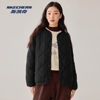 斯凯奇女士秋冬季防风棉外套梭织裥棉外套L425W078