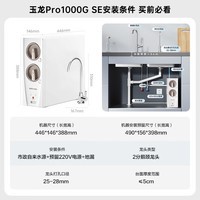 安吉尔净水器家用直饮机三件套【玉龙Pro1000G SE+前置3526+管线机3611】厨下反渗透过滤净水机
