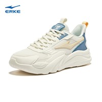 鸿星尔克运动休闲鞋男鞋新款透气缓震软弹简约老爹跑步旅游鞋红星桀骜2.0 微晶白/矿物蓝 男 42