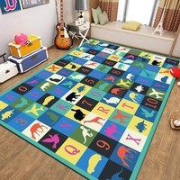 KAYE卡通儿童房地毯加厚家用客厅毯卧室定制交通停车场免洗可擦爬行垫 Child-T19 60x160 cm【儿童学习房】