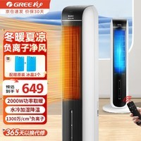 格力(GREE)家用立式冷暖两用空调扇摇头制热暖风机 遥控加水制冷风扇冰晶水冷风机负离子电暖器热风机取暖器 KS-04S68RDg