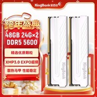 金百达(KINGBANK)48GB(24GBX2)套装 DDR5 5600 台式机内存条 银爵系列