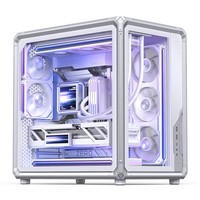 乔思伯（JONSBO）X400 银白色 ATX海景房机箱（电竞框架/360水冷/5V ARGB灯效/13风扇位/支持背插）