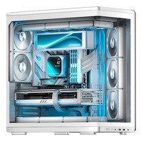 爱国者(aigo)星璨 辰 屏显版 白色 游戏电脑台式ATX主机箱 360水冷位/一体弧面玻璃/左右分仓海景房/5090显卡