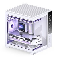 乔思伯(JONSBO)D34 白色 MATX海景房机箱(280冷排/ATX电源/Type-c Gen2 10Gbps+/垂直风道/数码监控屏/背插)