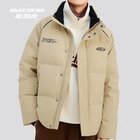 斯凯奇（Skechers）羽绒服男女同款冬季短款立领鸭绒保暖防风防泼水科技夹克风衣外套 【石墨烯科技】奶油色/028R XS