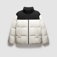 蕉内（Bananain）氢气5系男士立领羽绒服秋冬季90鸭绒易穿搭男装外套 白桦木拼黑色 2XL