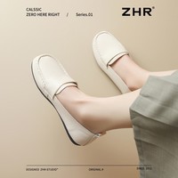 ZHR则则福鞋女2026春季新款老钱风软底单鞋英伦小皮鞋通勤女鞋 米色 37