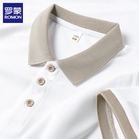 罗蒙（ROMON）商务休闲冰丝短袖t恤男装夏季薄款polo领体恤衫上衣 白色 XL