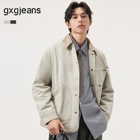 gxgjeans男装 多色工装风底特律翻领宽松夹克外套男士25年秋新品 浅卡其 2XL (185)