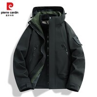 皮尔卡丹冲锋衣男女同款户外登山服旅行三合一可拆卸防风防水夹克外套装 黑色 【三合一】 XL