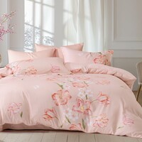 水星家纺出品百丽丝床上三/四件套 100%纯棉 全棉印花套件 被套床单枕套 郁梦花绮(100%棉&绵柔亲肤) 1.5米床 床单款 (被套200*230cm)