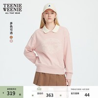 Teenie Weenie小熊女装卫衣秋冬气质学院风翻领长袖套头内搭上衣 粉色 S