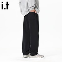 fingercroxxit休闲裤男秋季新款重磅宽松休闲弯刀裤户外运动长裤 黑 3XL