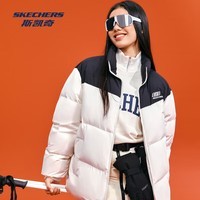斯凯奇(Skechers)羽绒服男女同款冬季新款加厚情侣短款棉服面包服 棉花糖白/0074 M