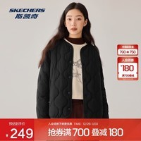 斯凯奇女士秋冬季防风棉外套梭织裥棉外套L425W078