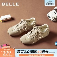 百丽薄底赛车鞋复古阿甘鞋女2026春新商场同款秀气休闲鞋E9X1DAM6 杏色 37 (235mm)