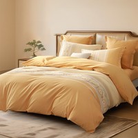 水星家纺出品百丽丝纯棉加厚磨毛三/四件套 吸湿发热家用宿舍床单套件 北欧(全棉磨毛&吸湿发热) 1.2米床 床单款 (被套150*210cm)