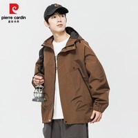 皮尔卡丹2026春季冲锋夹克外套男宽松潮流牌户外登山服百搭情侣款 焦糖色 【男女同款】 M