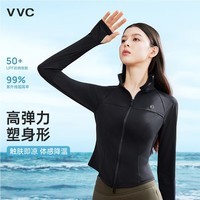VVC成毅同款防晒衣502UV女修身小蛮腰防晒服防紫外线立领透气外套fz 时尚黑 L