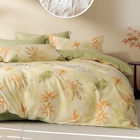 水星家纺出品百丽丝床上三/四件套 100%纯棉 全棉印花套件 被套床单枕套 青雨凌歌(AB双版&绵柔亲肤) 1.5米床 床单款 (被套200*230cm)