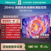 海信电视75E3NH Pro 75英寸【送装一体-固定挂架】264Hz高刷 高色域 2.2重低音 智能Wi-Fi6 大内存电视