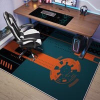 KAYE电竞房地毯客厅男生隔音电脑椅垫子大面积全铺免洗可擦卧室床边毯 SJR-Y核动橘色舞动 120X160cm