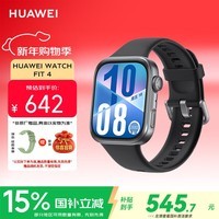 华为（HUAWEI）WATCH FIT 4 智能运动手表 超轻薄大屏 潮流运动 长续航 蓝牙通话 运动手表 韵律黑 氟橡胶表带