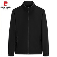 皮尔卡丹2025秋冬季立领外套男士休闲运动卫衣抓绒衣保暖上衣男 黑色 【877】 L