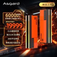 阿斯加特(Asgard)256GB(64GBx4) DDR5 6000 台式机内存条 女武神·瓦尔基里II代 RGB灯条 海力士M-die CL32 赛车橙