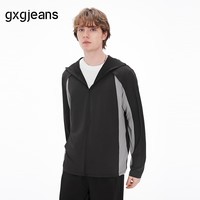 gxgjeans男装 撞色拼接设计户外运动夹克外套男薄款 26夏新品 黑色 L (175)