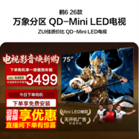 FFALCON雷鸟鹤6 26款 75英寸 万象分区QD-MiniLED1300nits 高阶VA安桥音响288Hz高刷 平板游戏电视75R69A 75英寸 国家补贴