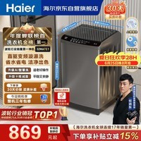 海尔（Haier）全自动波轮洗衣机10公斤大容量  直驱变频 6键自编程 国家补贴京东自营 家用租房 EB100B32Mate1