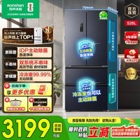 容声526/572/573升IDP双净双系统法式十字多门四开门家用电冰箱主动除菌一级能效风冷无霜变频国家补贴 IDP双净双循环 BCD-526WD1MPA灰