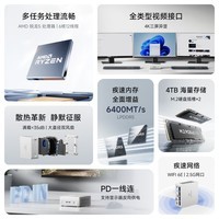 铭凡UM750LSlim锐龙R5-7545U迷你主机电脑高性能2.5G网口mini小主机办公游戏台式机国家补贴15%16G+1TB