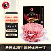 龍江和牛国产和牛谷饲雪花牛肉饼汉堡饼 720g6片 牛肉馅牛肉早餐减脂