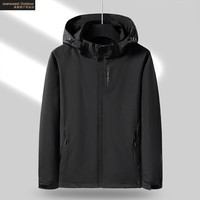 真维斯户外运动冲锋衣外套男女秋冬季新款防风保暖登山服可拆卸夹克 黑色【男款】 XL