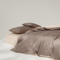 AIDLI100S纯棉四件套新疆棉纯棉被套床单枕套 高支高密床上用品  木伊棕 1.5/1.8m床 床单款 （被套200*230cm）