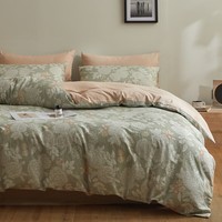 AIDLI床上四件套A类全棉双层纱纯棉新疆棉被套床单被罩双人套件 云溪 1.5/1.8m床 床单款 被套200*230cm