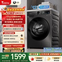 小天鹅（LittleSwan）滚筒洗衣机全自动家用 12KG超薄大容量 TG120V098WDT 一级能效 以旧换新 京东自营 超级补贴家电