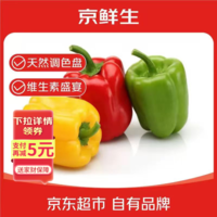 京鲜生 山东三色彩椒 圆椒甜椒新鲜蔬菜 净重3斤单果150g起源头直发包邮