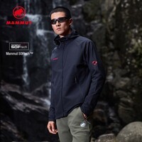 猛犸象(MAMMUT)【红标】Macun 2.0 男士户外防风防泼水连帽夹克外套软壳 黑色 M