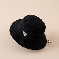 苏木佰儿童帽子春夏季薄款速干渔夫帽男童女童盆帽大檐遮阳帽户外防晒帽 黑色 可调节(48-54cm)建议2-10岁