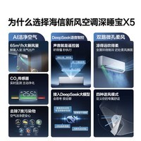海信(Hisense)【年度旗舰新品】新风空调X5 大1.5匹 大新风量 AI省电 Deepseek语音智控 以旧换新国家补贴挂机 大1.5匹 一级能效 35X5